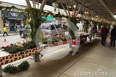 Shoppers at the Historic Roanoke Farmers Market Editorial Stock Photo